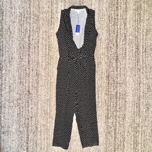 Popsugar Women's Rayon Black Polka Dot Romper Jumpsuit Dress NWT Small